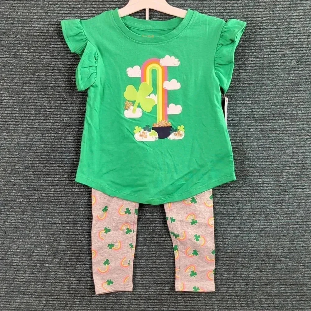 Saint Patricks Day Outfit For Little Girls,Cat & Jack Size 2T, For Kitty Rescue!